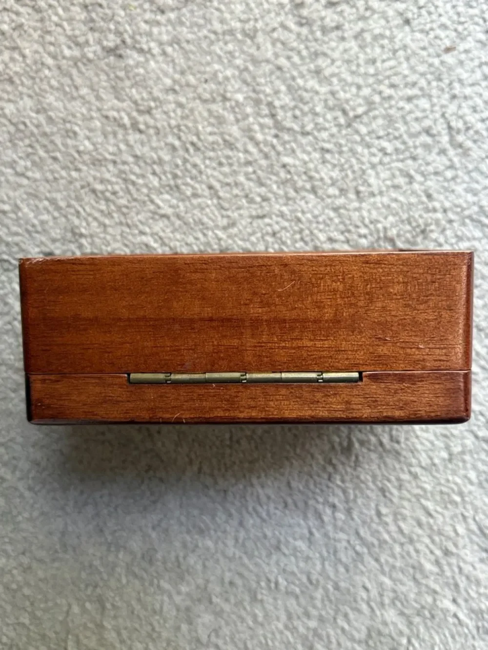 Vintage Wooden Jewelry Box with Etched Glass Bird !